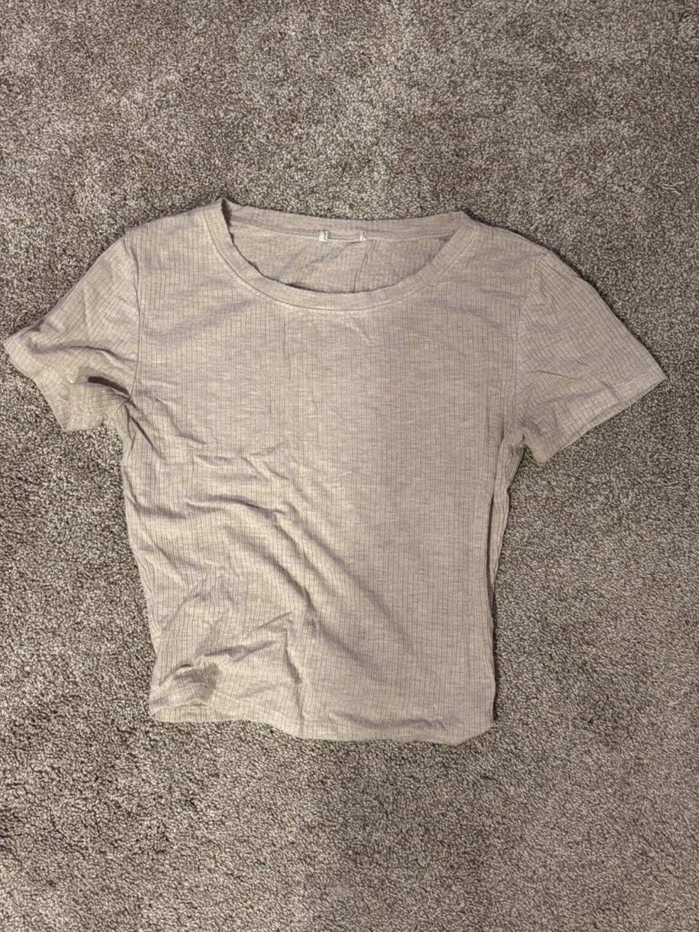 Target Women's Short Sleeve Ribbed Tee in Taupe